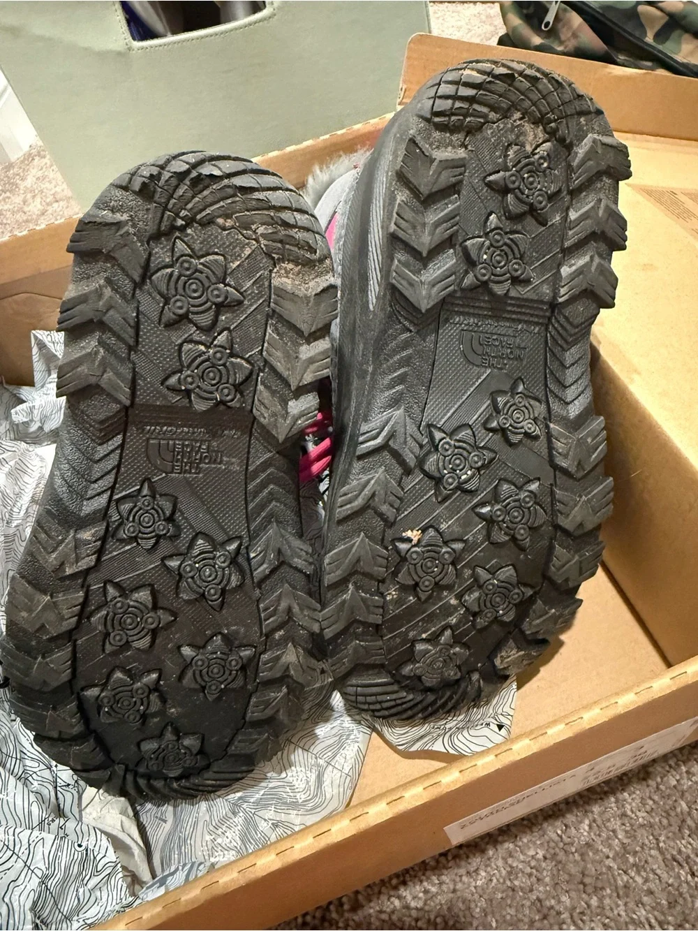 The North Face Youth Waterproof Shellista Extreme Winter Boot - Gray & Pink